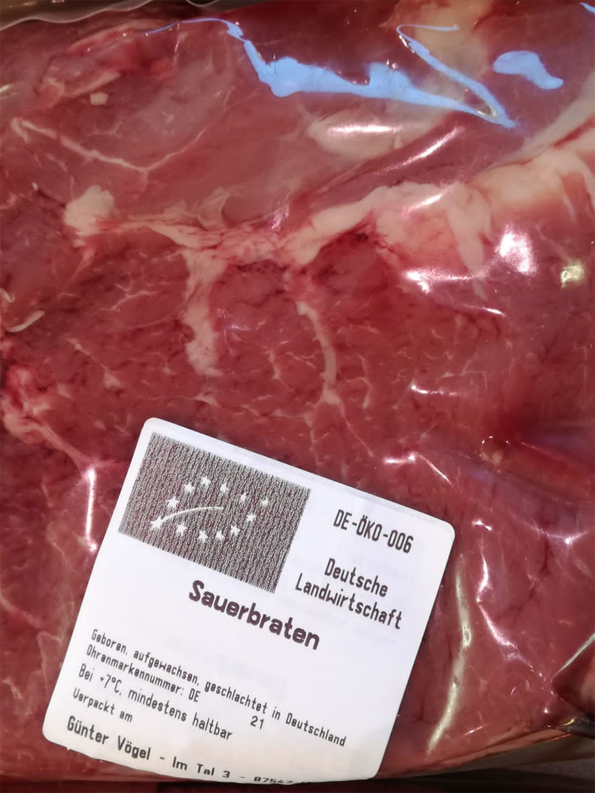 Sonjas Biofleischlaedele Missen Sauerbraten